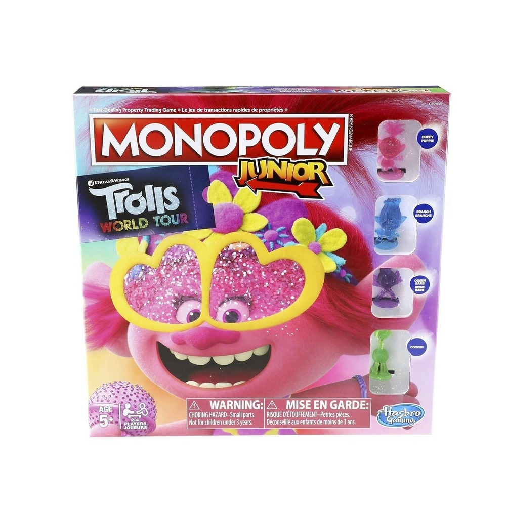 Monopoly Junior Game DreamWorks Trolls World Tour Edition ~ New Sealed Packaging